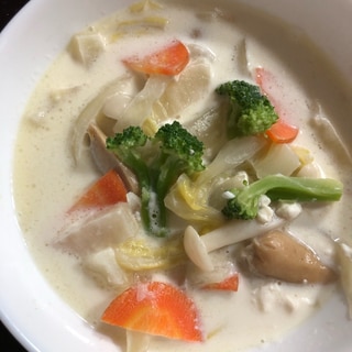 白菜の味噌クリームスープ